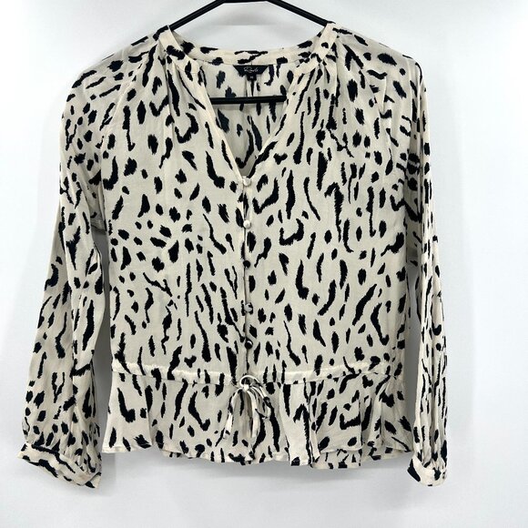 Rails Tops - Rails Marti Cheetah Print Peplum Blouse Women's XS